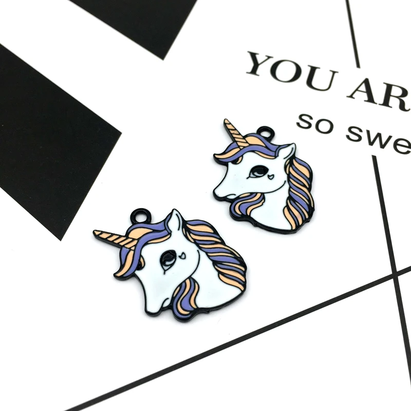 10pcs unicorn charm for jewelry making earring pendant fashion charm bracelet charm metal pendant