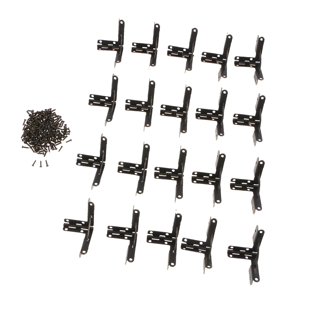 20pcs 90 Degree Angle Support Spring Hinges Door Hinge for Small Jewelry Wine Case Cabinet Watch Box Wooden Lid