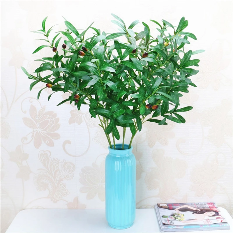 Green Artificial Olive Branch Simulation Plant Olive Leaf Home Wedding