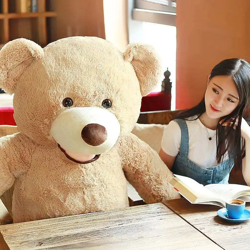 

[ Funny ] 130cm Huge big America bear Stuffed animal teddy bear cover plush soft doll pillow cover ( without stuff ) baby toys