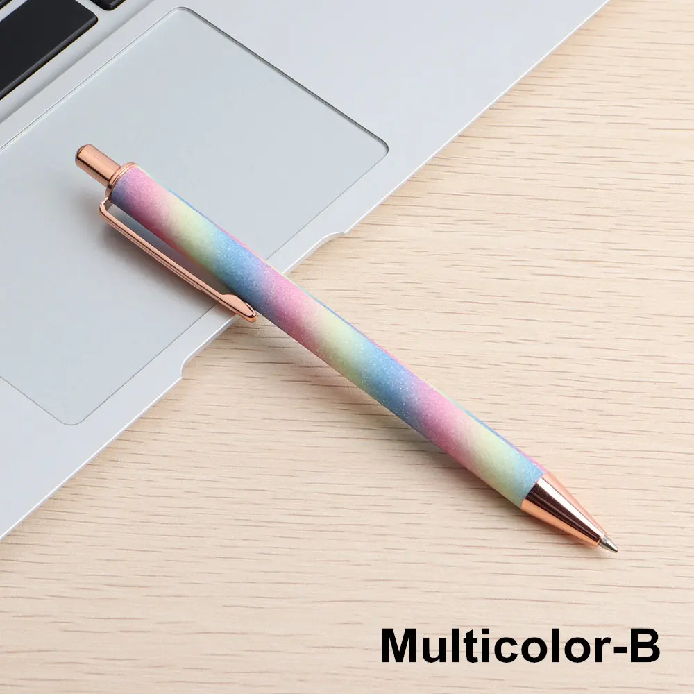 1 шт GENKKY шариковая ручка металлический материал многоцветный пресс стиль шариковые ручки для школы офисные канцелярские принадлежности 6 видов цветов на выбор подарочная ручка - Цвет: 1PCS Multicolor-B