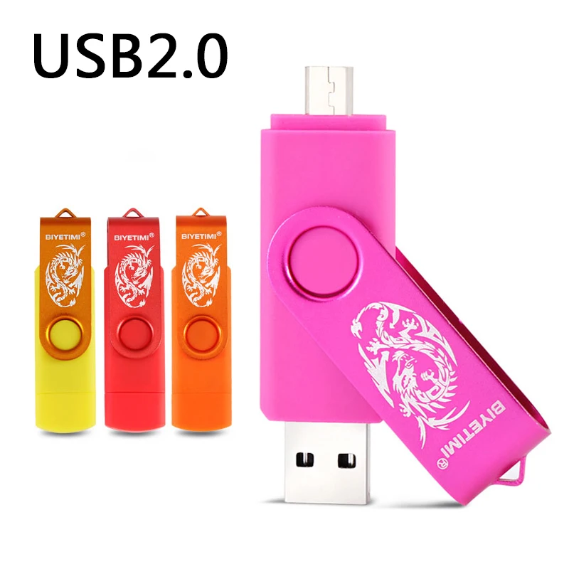 USB флеш-накопитель Biyetimi, 4 ГБ, 8 ГБ, 16 ГБ, 32 ГБ, 64 ГБ, Corlorful, OTG телефон, Daul, флеш-накопитель, карта памяти, USB флешка флеш-накопитель