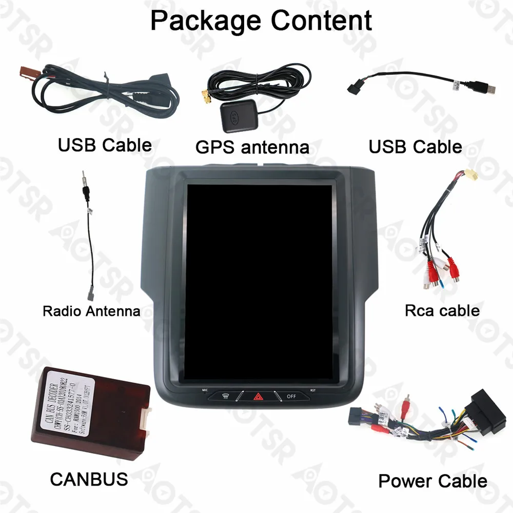 Discount Aotsr Android 7.1 Tesla style Car No DVD Player GPS Navigation For DODGE Ram 2014-2018 Stereo Headunit Multimedia WIFI Bluetooth 6