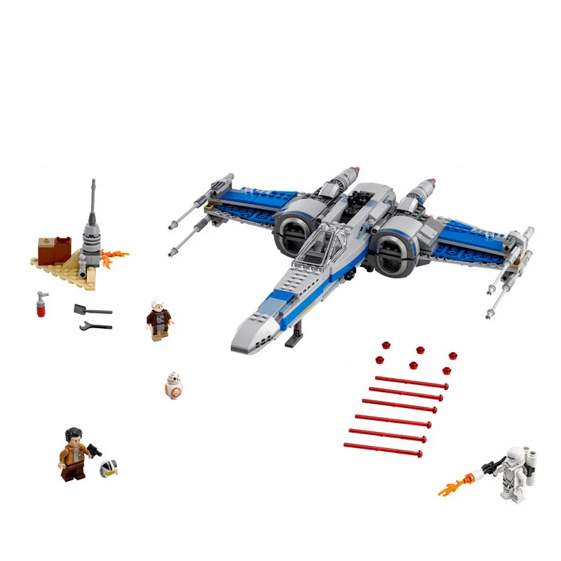 

740Pcs Military Series Stars Defensed X Wing Fighter Model Building Kit Block Compatible Legoings Toy For Kid Brick Holiday Gift
