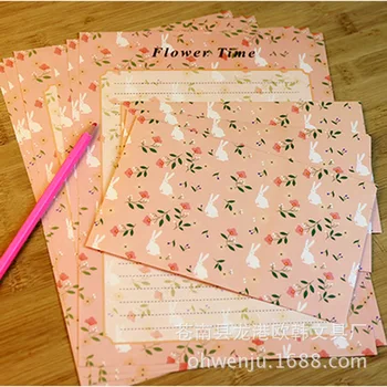 

1pcs Beautiful small fresh romantic flower envelope letterhead set Cute love letter expressing white letterhead