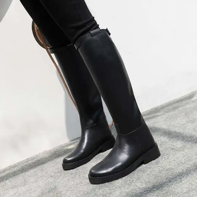 Buy High street fashion black color genuine leather