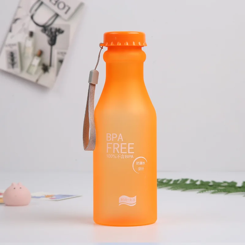 Orange Бутылка для воды, яркие цвета, небьющаяся, матовая, герметичная, пластиковый чайник, 550 мл, без бисфенола, портативная бутылка для воды, aguafor, для путешествий - Цвет: Orange