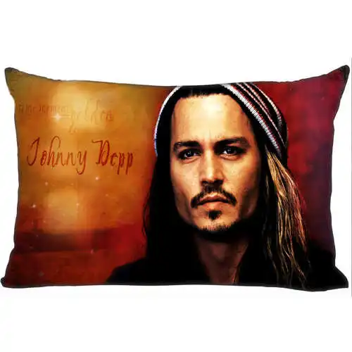 Best Custom Pillow Case johnny depp(1) Bedroom Home Rectangle zipper Pillowcases(One Side)@1205-05-06-277 - Цвет: Pillowcase