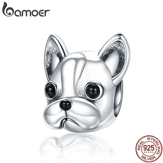 BAMOER 925 пробы серебро Лояльных Партнеров Французский бульдог Doggy животных Бусины fit для женщин браслеты с подвесками собака DIY ювелирных SCC315