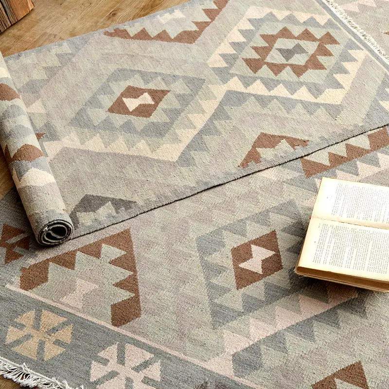 

Vintage Ami American Casual style kilim kilim Amekaji grey carpet gc137kli03yg2