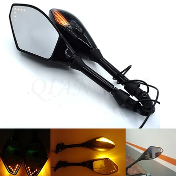 

Universal Motorcycle mirrors Carbon Fiber LED Turn Signals Rearview Mirrors For Honda VFR 750 800 VTR1000F CBF1000 VF750S SABRE