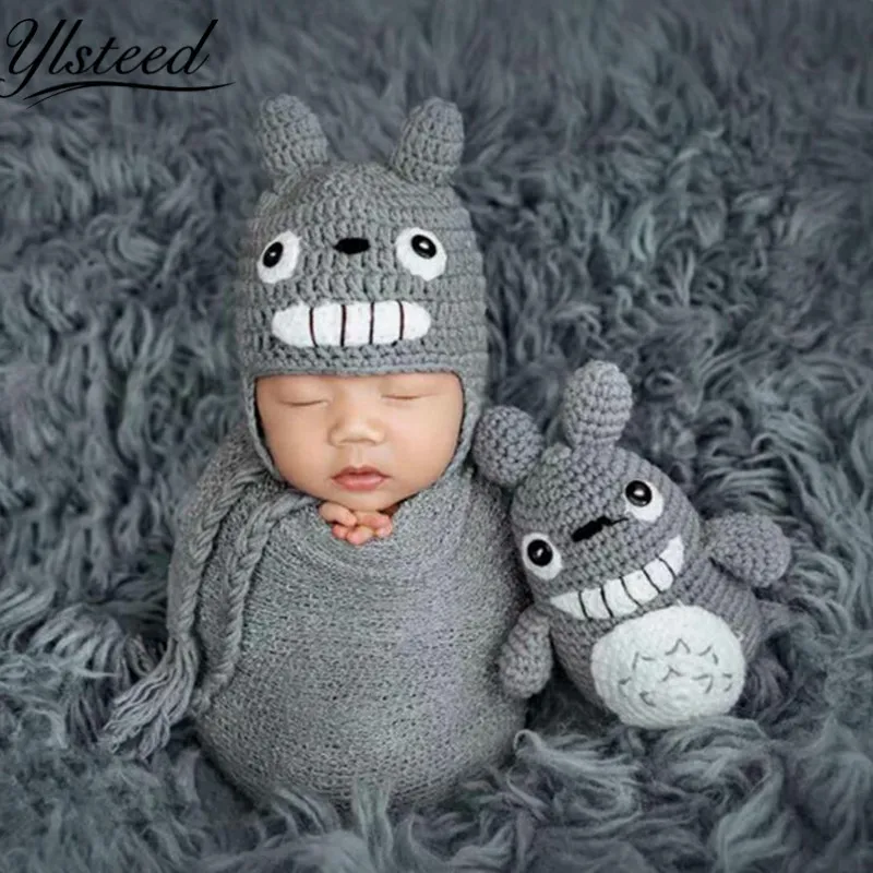 Ylsteed новорожденных шляпа кукла набор Детские фотографии реквизит крючком мультфильм костюм для новорожденного младенческой съемки наряды детские фото реквизит