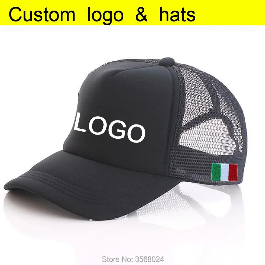 Italy Flag Patch Baseball hats Adult Free Vinyl Print LOGO Cap