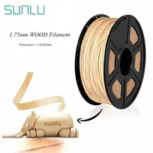 SUNLU 1.75mm 3D Printer Wood Filament 10% Wood Fiber PLA 3D Filament Close Wooden Effect Printing Consumable 1KG With Spool