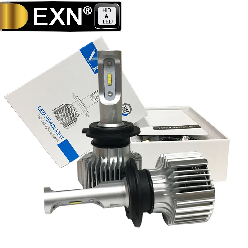 

V1 H7 Car Headlight Bulb Kis Automobile H7 Led Headlight 36W 4000lm Fan-less High Beam/Low Beam Lamps H7 All In One LED Headlamp