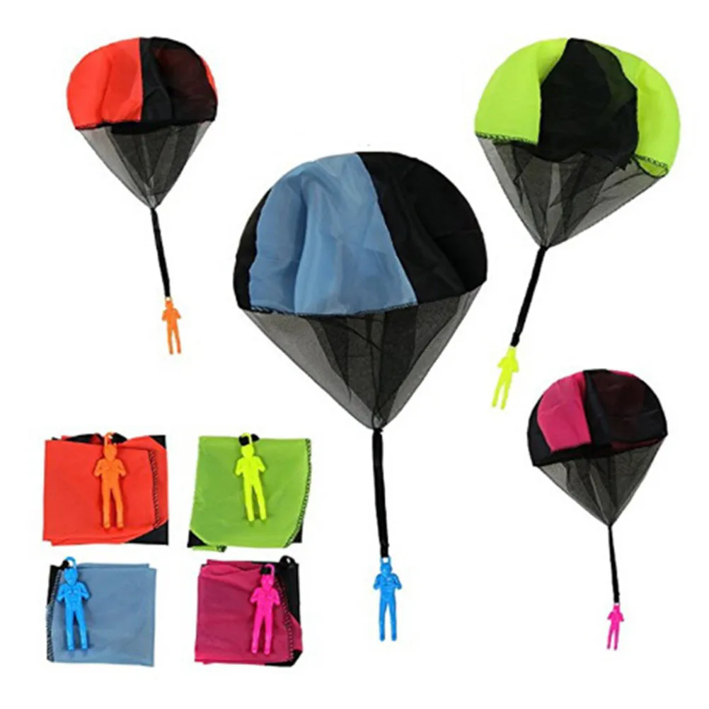 4 Colors Mini Parachuter Toys Parachute Soldier Toy Outdoor Sports Fun