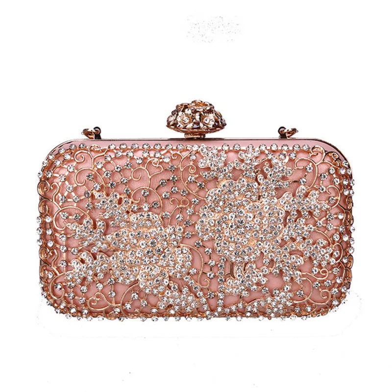 pink Роскошная вечерняя сумка-клатч со стразами женские сумки на плечо, Европейская и американская женская сумка Блестящий Алмазный Кошелек полиэфирная цепь сумка на плечо, сумка через плечо, для девушек, вечерние сумки - Цвет: pink