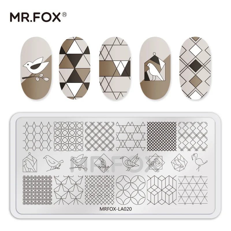 Mr. Fox доска для ногтей Геометрическая математическая 3d картина животных доска для ногтей картина доска для ногтей инструмент - Цвет: LA020