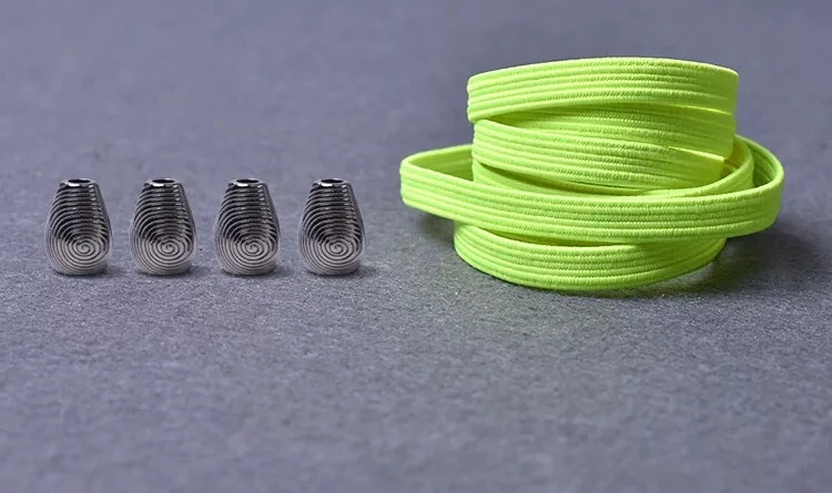 Fluorescent green 1 пара эластичных шнурков без шнурков, шнурки для обуви для детей и взрослых, быстрые кроссовки, шнурки с металлической головкой, шнурки для обуви на плоской подошве, 21 цвет, lacet chaussure - Цвет: Fluorescent green