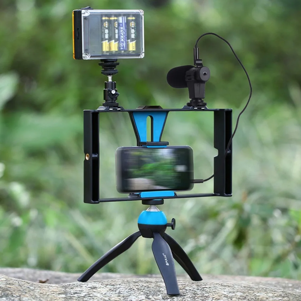 

eGizmo Video Rig LED Studio Light Video Microphone Mini Tripod Mount Kits With Cold Shoe Tripod Head For Smartphones #292281