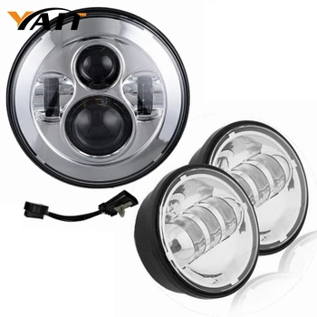 

Yait 7" 40W H4 Led Headlight Offroad Light + 2X 4.5" DRL Fog Light For FLD FLHTCUSE Touring Trike Models