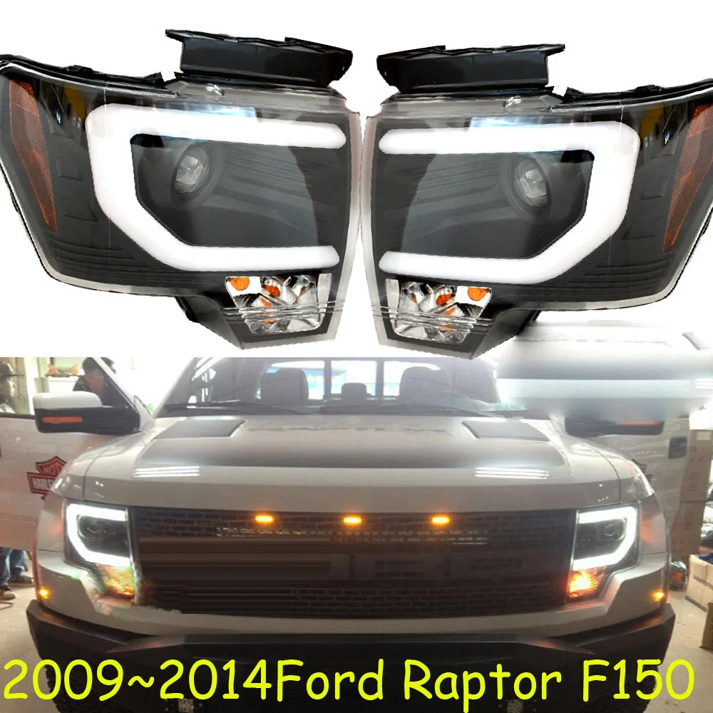 2 шт. автомобильный Стайлинг forraptor фар F150 2008~ 2012 F-150 головного света DRL Объектив HI LO Луч би-ксеноновая разрядная лампа высокой интенсивности для автомобиля аксессуары