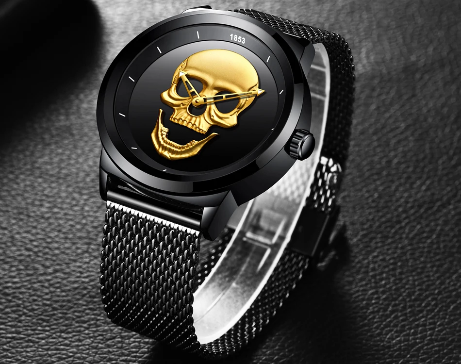 LIGE 3D череп часы для мужчин модные кварцевые часы Полный сталь для мужчин s часы лучший бренд класса люкс водонепроницаемые спортивные часы Relogio Masculino