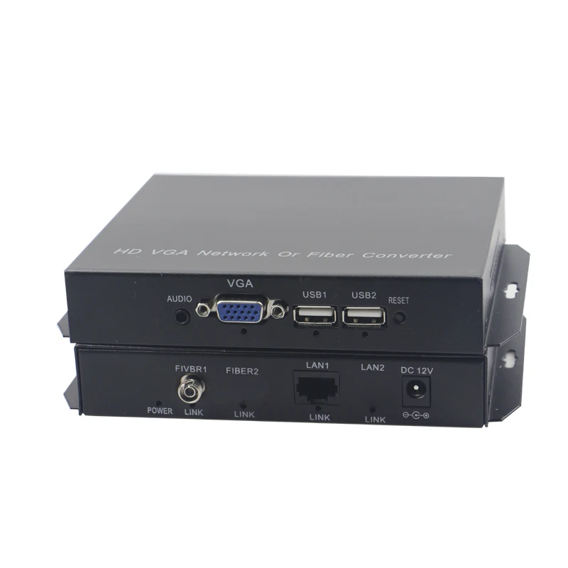 

High Quality VGA KVM Extender Optical fiber converters with Stereo 3.5mm Audio /Ethernet/ 2 KVM USB 1080P,FC Singlemode 20Km