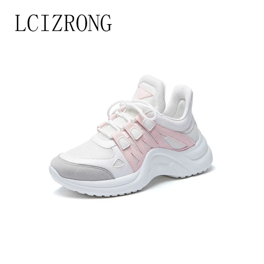 Women Breathable Mesh Casual Shoes Unisex Tennis Soft High 35-43 Big Size Footwear Female White Couple Platform Wedge Shoes
