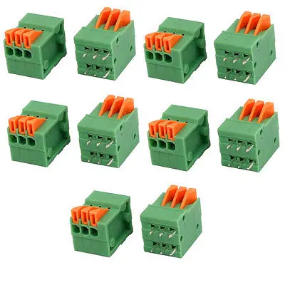 10 шт. KF141V 150 V 2A 2,54 мм шаг 3 P пружинный клеммный блок для Монтаж на печатной плате