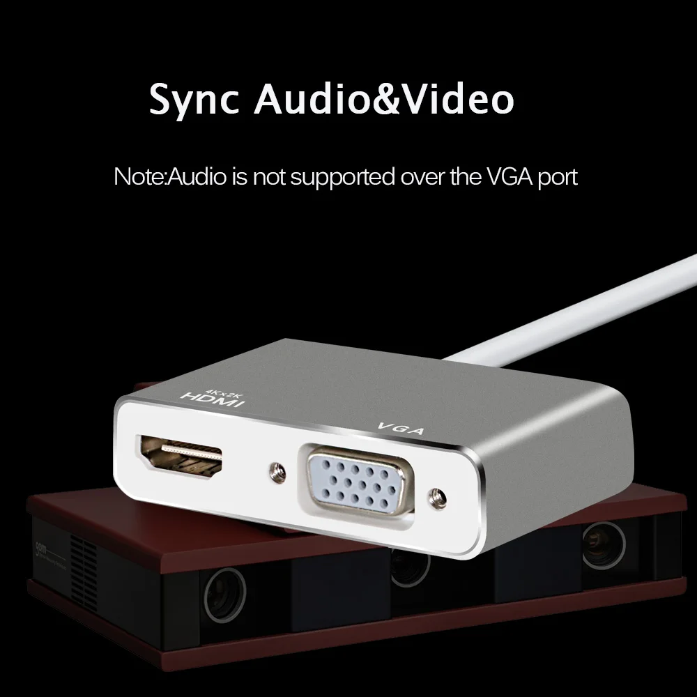 2 в 1 адаптер USB Type C к HDMI 4K VGA конвертер для Macbook Pro samsung Galaxy S9 huawei P20 Pro Xbox 360 PS3 PS4 ПК ноутбука