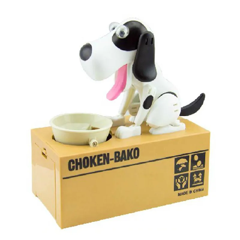 

Cute Eating Robotic Dog Money Saving Box Automatic Stole Coin Piggy Bank Money Saving Case Fancy Home Decor Moneybox Kids Gift