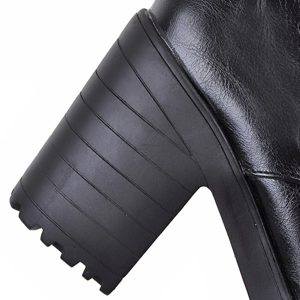 RQFF Brand Winter Boots Women With Box Shoes Woman 9.5cm Super High Heel Ankle Boot Female Booties Leather Ladies Shoe size34-43 (8)