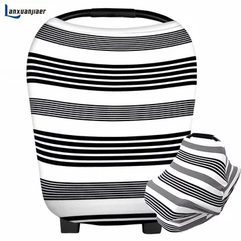 

Lanxuanjiaer Nursing Cover Newborn Car Seat Cover Infant Breathable Safe Baby Multi Use cotton stripe Breastfeeding Cover Scarf