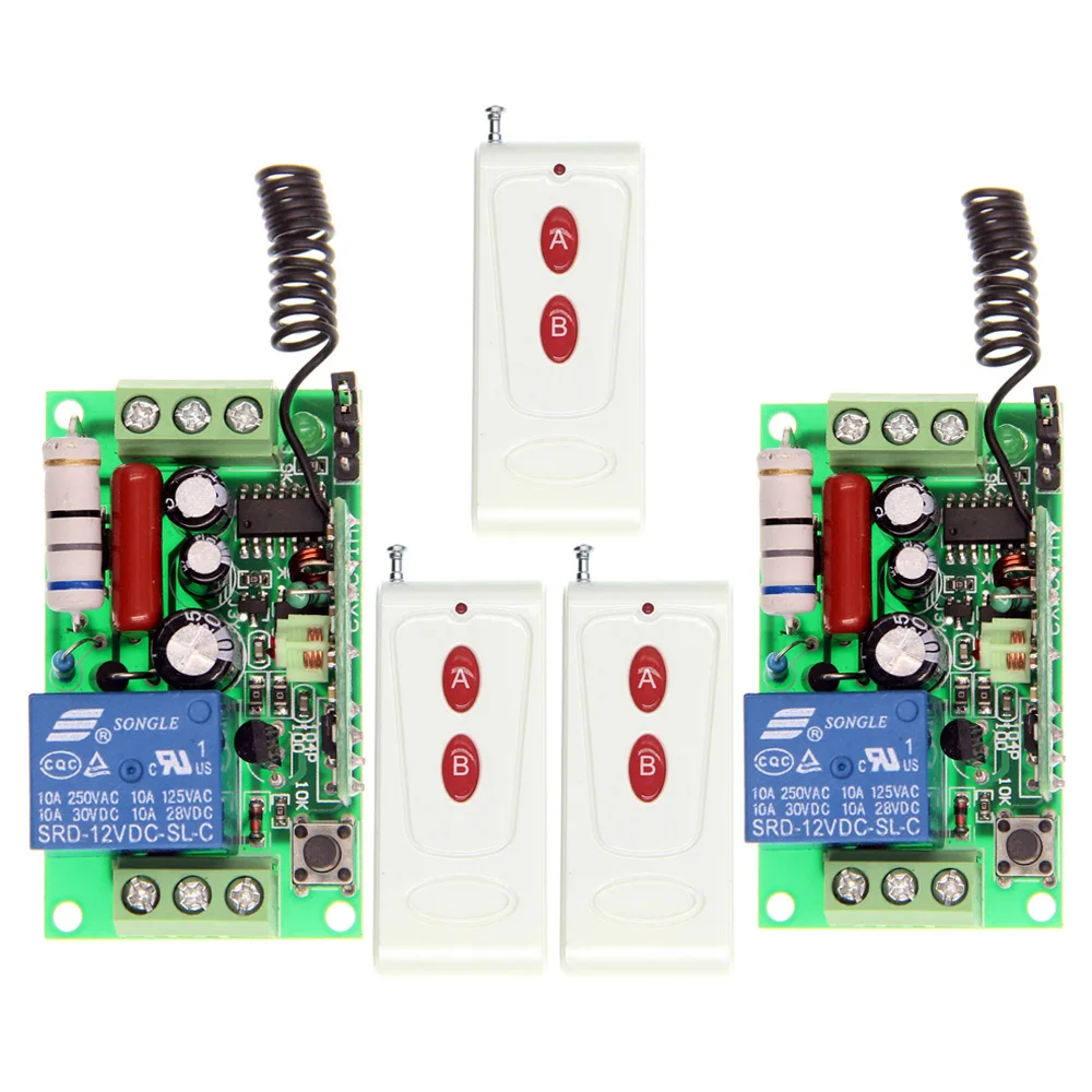 

1000m AC 220V 110V 1 CH 1CH RF Wireless Remote Control Switch System, (3 Transmitter+2 Receiver ),315/433.92 MHz