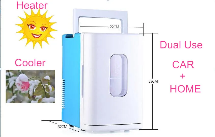 

car Heat Electrical 12V Heating+cooling Refrigerator car Cooler +warm Compact Portable Dual-use Car/Home Mini Fridge 12V 10 L