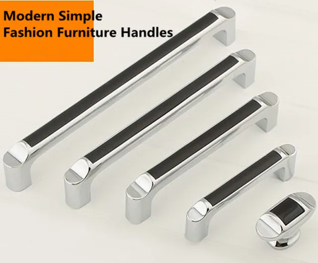 64mm 96mm 128mm 160mm modern fashion black silver kitchen