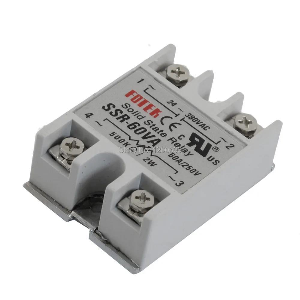 

AC 250V 60 Amp 2W 500 Kohm Single Phase Solid Module State Relay SSR-60VA