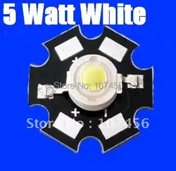 Бесплатная доставка шт. 5 5 Вт Higer power светодио дный LED чистый белый 240-280LM лампа 5 Вт Высокая мощность белый светодио дный светодиодный шарик с