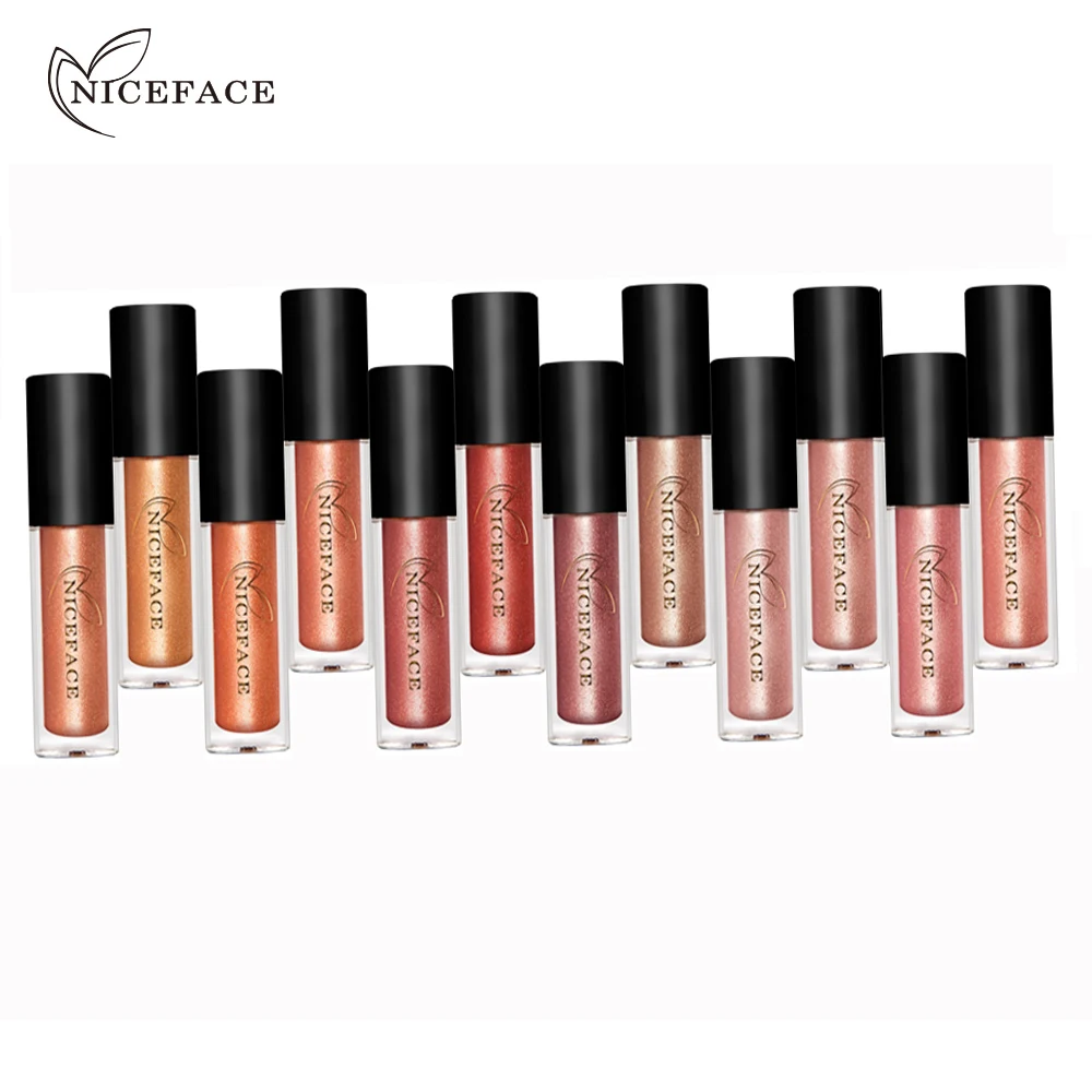 NICEFACE 12 цветов Ультра металлическая жидкая губная помада бронзовое мерцание