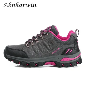 

hiking shoes woman waterproof trekking men outdoor mountain sneakers leather women climbing treking zapatos de senderismo unisex