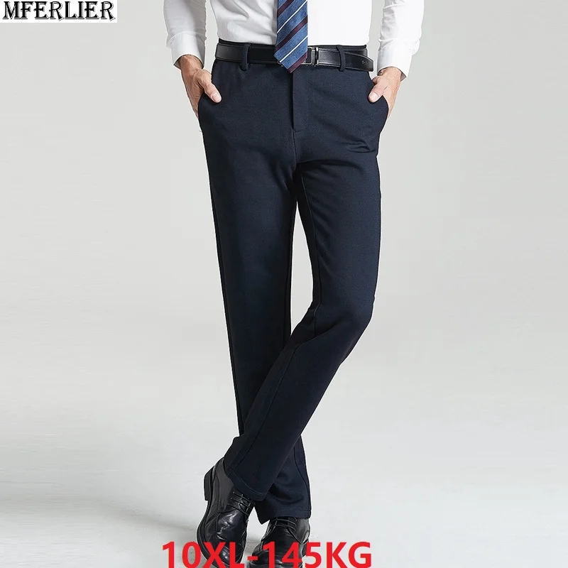 

high quality men suit pants plus size 8XL 9XL 10XL elasticity formal business Straight summer Trousers autumn office pants 50 52