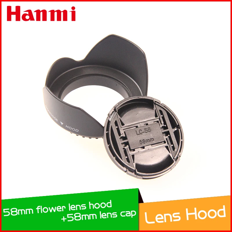 New 58mm lens cap + Hood Screw for dslr cameras Nikon Pentax Lenses