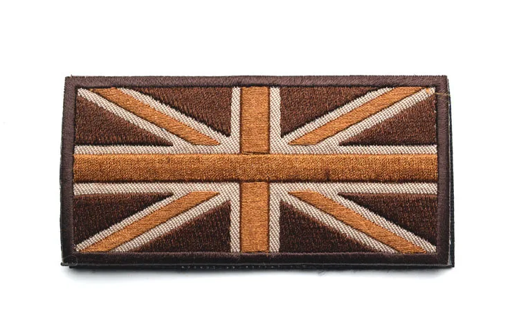 Вышитые британский флаг патч Union Jack Англия Великобритания Великобритании YOOX флаг аппликация значок патч - Цвет: brown
