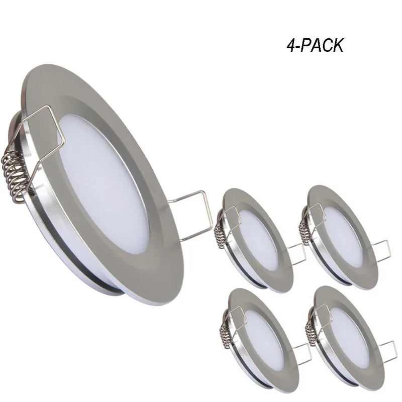 

Topoch LED Downlight Panel 4PCS Ultra Thin Spring Clips Mount 3W DC12V 240LM Full Aluminium Puck Light for Camper Van Marine