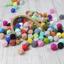 TYRY。胡 100 ピース/ロット 14 ミリメートル六角型シリコーンビーズ歯が生えるおしゃぶり DIY おもちゃツールケアネックレスおしゃぶりチェーン(China)