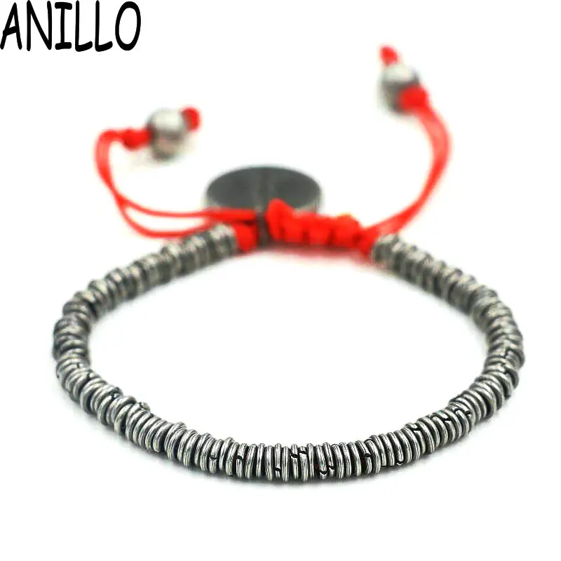 

ANILLO Men Women 1314 Lovers' Bracelets Vintage Black Carved Figures Letter Permutation Line Macrame Adjustable Charm Jewelry