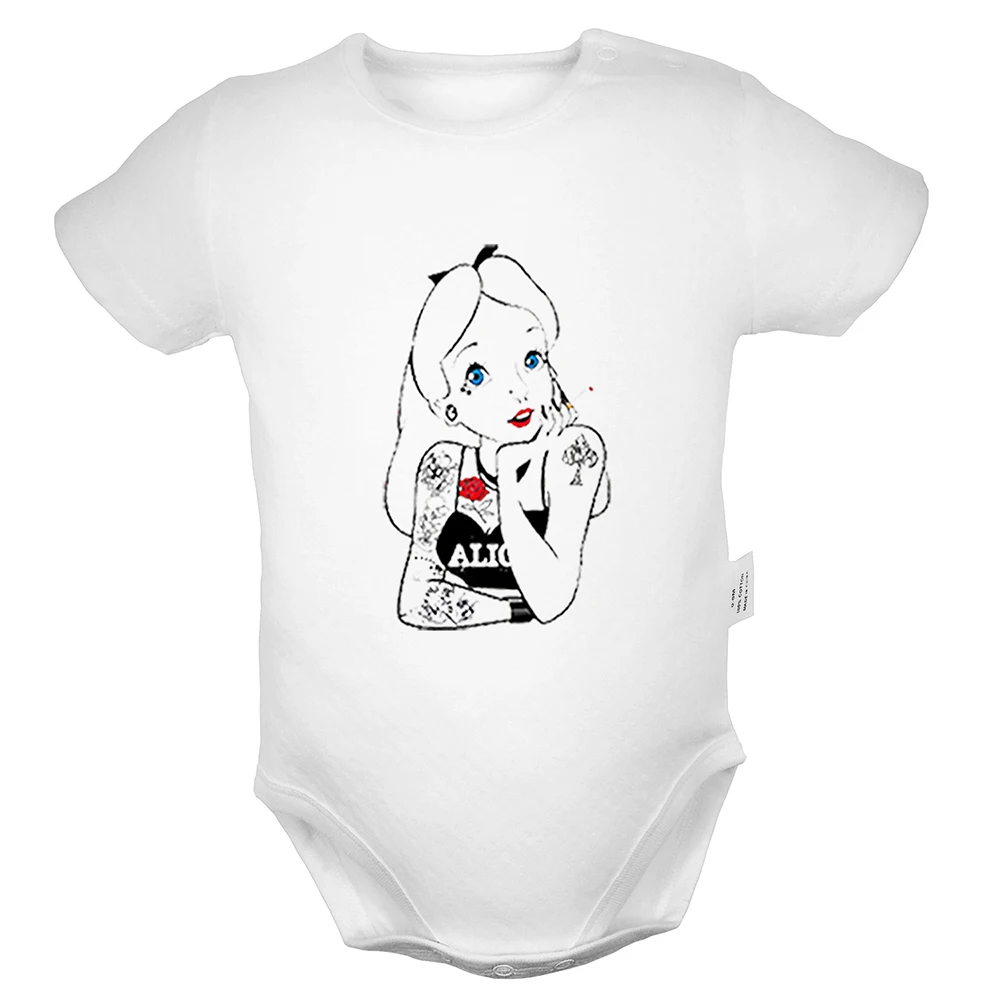 ifBaby068WD Милый рисунок Алисы в стране чудес, кролик, Униформа-комбинезон для новорожденных мальчиков и девочек, боди с принтом для младенцев, одежда, комплекты из хлопка - Цвет: ifBaby068WD