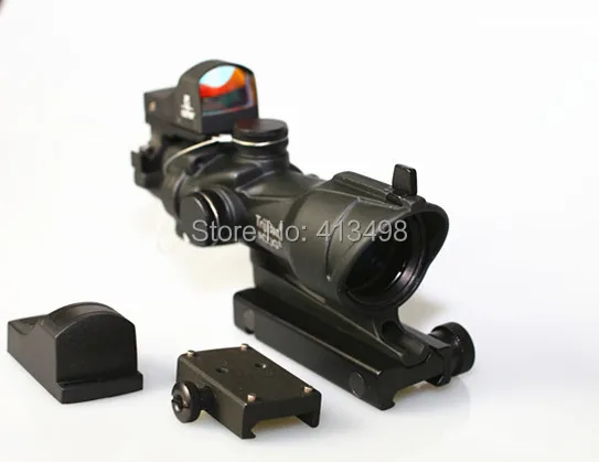 

Freeshipping Lens Tactical Airsoft Acog Style Nsn-doc 4x32 Rifle Scope W/ Reflex Dot Sight R3244