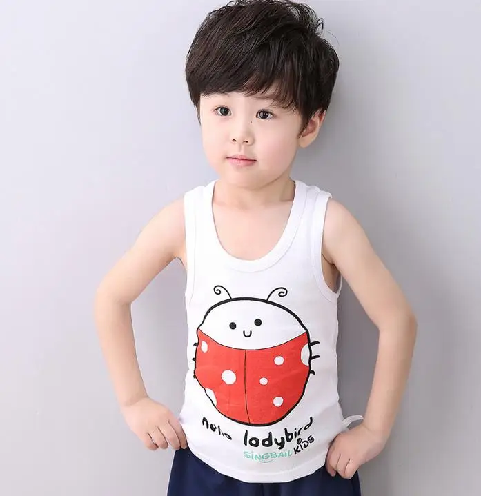 Bosudhsou/H-18 одежда для детей Одежда для младенца, для мальчиков и девочек хлопчатобумажная нательная майка без рукавов, футболка